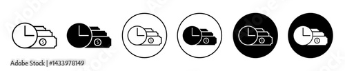 Time is money icons. minimal vector symbol