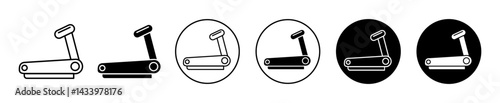 Treadmill icons. minimal vector symbol
