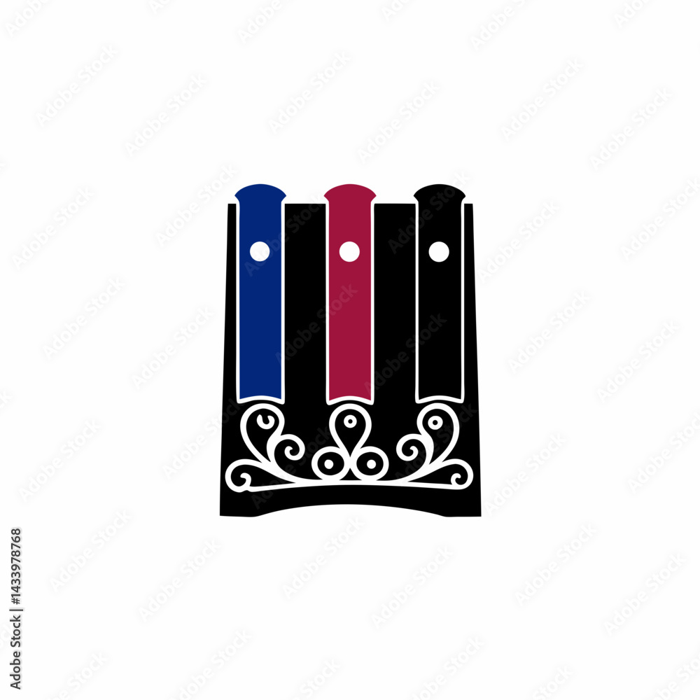 Obraz premium creative Silhouette Japanese mouth organ Icon Vector Illustration