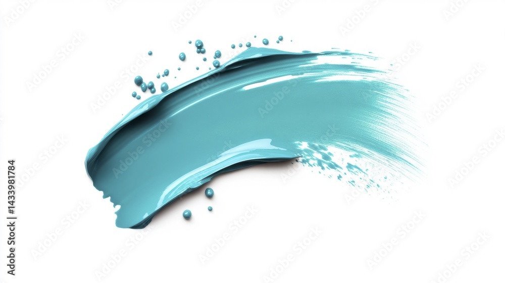 Lagoon color brush stroke isolated on white background. Generative AI