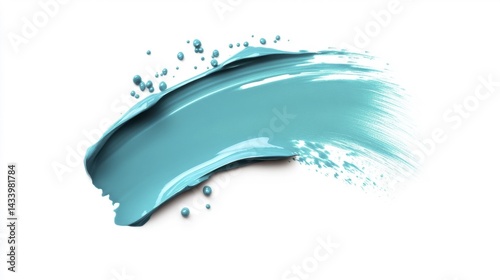 Obraz na płótnie Lagoon color brush stroke isolated on white background. Generative AI w salonie