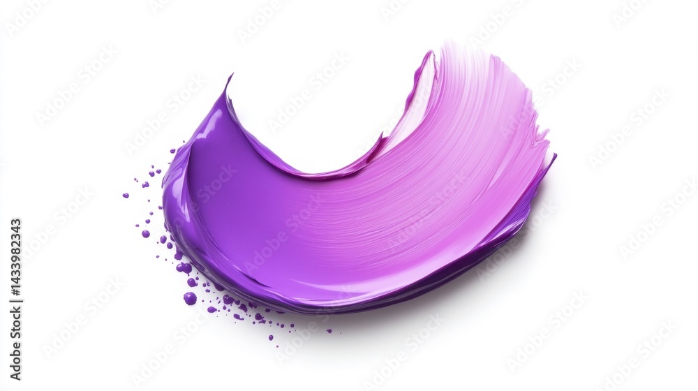 Purple paint splash on a white background. Generative AI