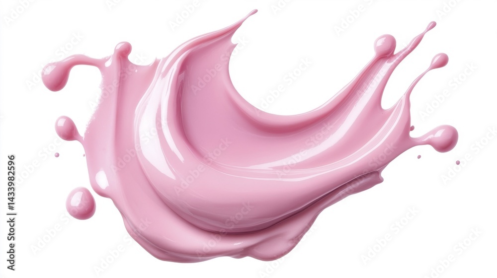 Pink paint splash on white background. Generative AI