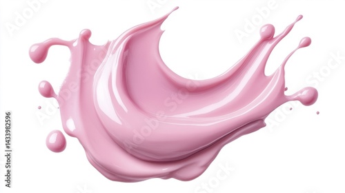 Pink paint splash on white background. Generative AI