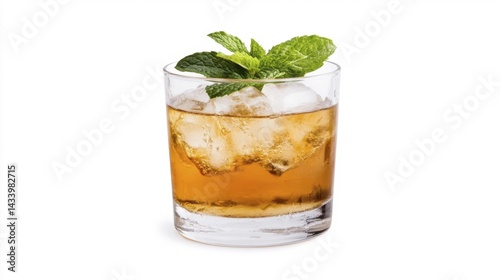 Obraz na płótnie Mint Julep Cocktail Isolated on White Background. Generative AI w salonie