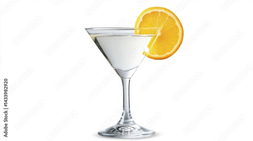 Vesper Martini cocktail isolated on white background. Generative AI