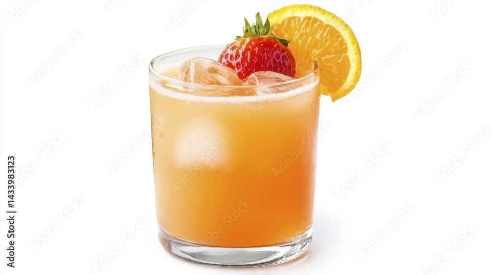 Alabama Slammer Cocktail Isolated on White Background. Generative AI