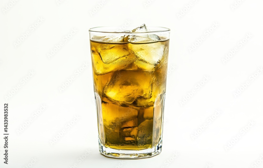 Iced Tea in a Glass with Ice Cubes Iced Tea in a Glass with Ice Cubes