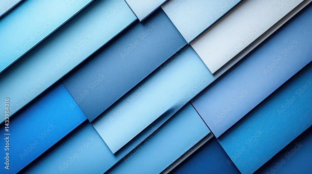 Obraz premium Abstract Blue Rectangular Panels Overlapping Diagonal Compositio