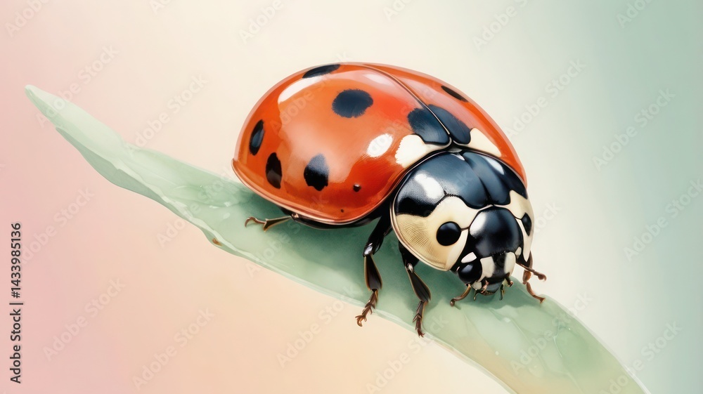 Fototapeta premium ladybird on a leaf