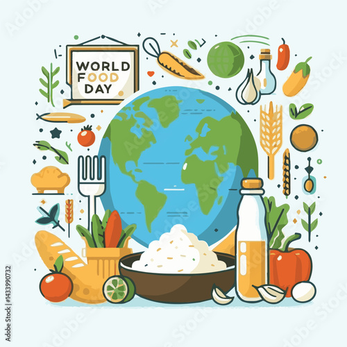 world, healthy, nutrition, health, fresh, diet, background, day, food, vegetable, organic, poster, vegetarian, illustration, earth, world food day, meal, concept, green, event, nature, lifestyle, symb