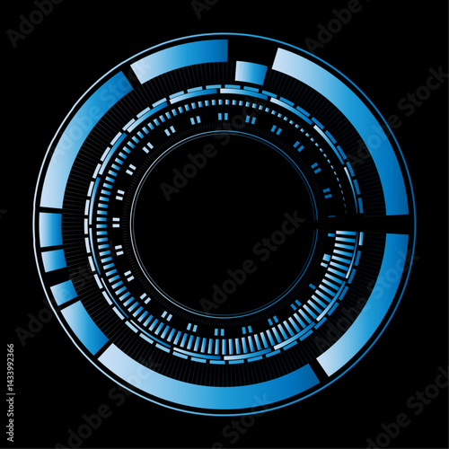 Sci-fi circle frame technological HUD circle modern user interface element Technology futuristic Vector