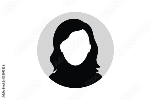 Minimalist Black Silhouette of a Person in Profile