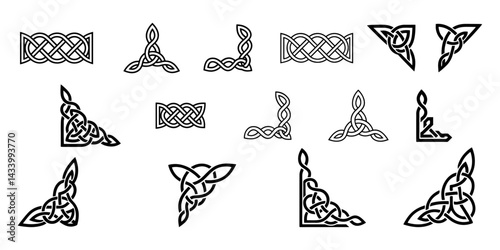 Intricate Celtic Knot Designs | Decorative Monochrome Illustration