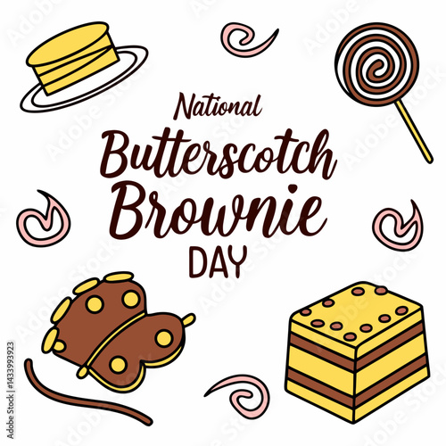 NATIONAL BUTTERSCOTCH BROWNIE DAY vector illustration
