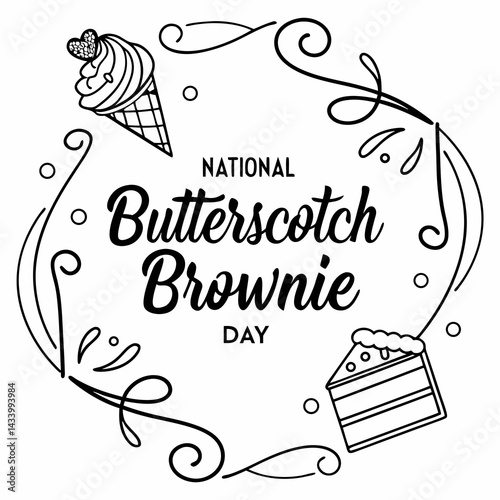 NATIONAL BUTTERSCOTCH BROWNIE DAY vector illustration