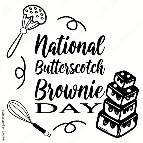 NATIONAL BUTTERSCOTCH BROWNIE DAY vector illustration