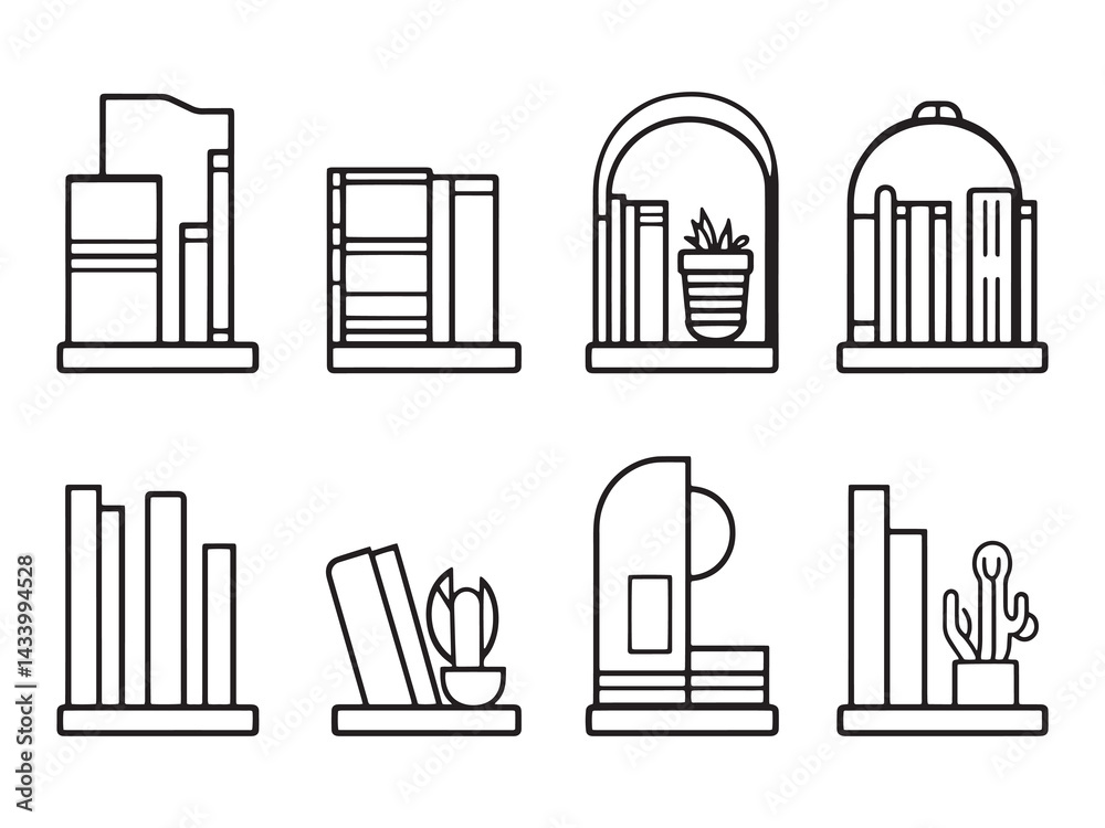Bookend line art creative home decor design Bookend line art creative home decor design