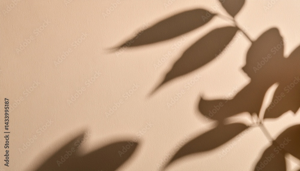Fototapeta premium Captivating shadow play of leaves indoor setting artistic photograph minimalist environment close-up viewpoint nature's beauty