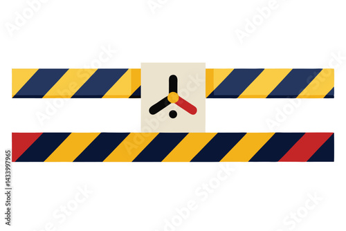 Retro Style Stripes with Time Measuring Device Vector Illustration Graphic