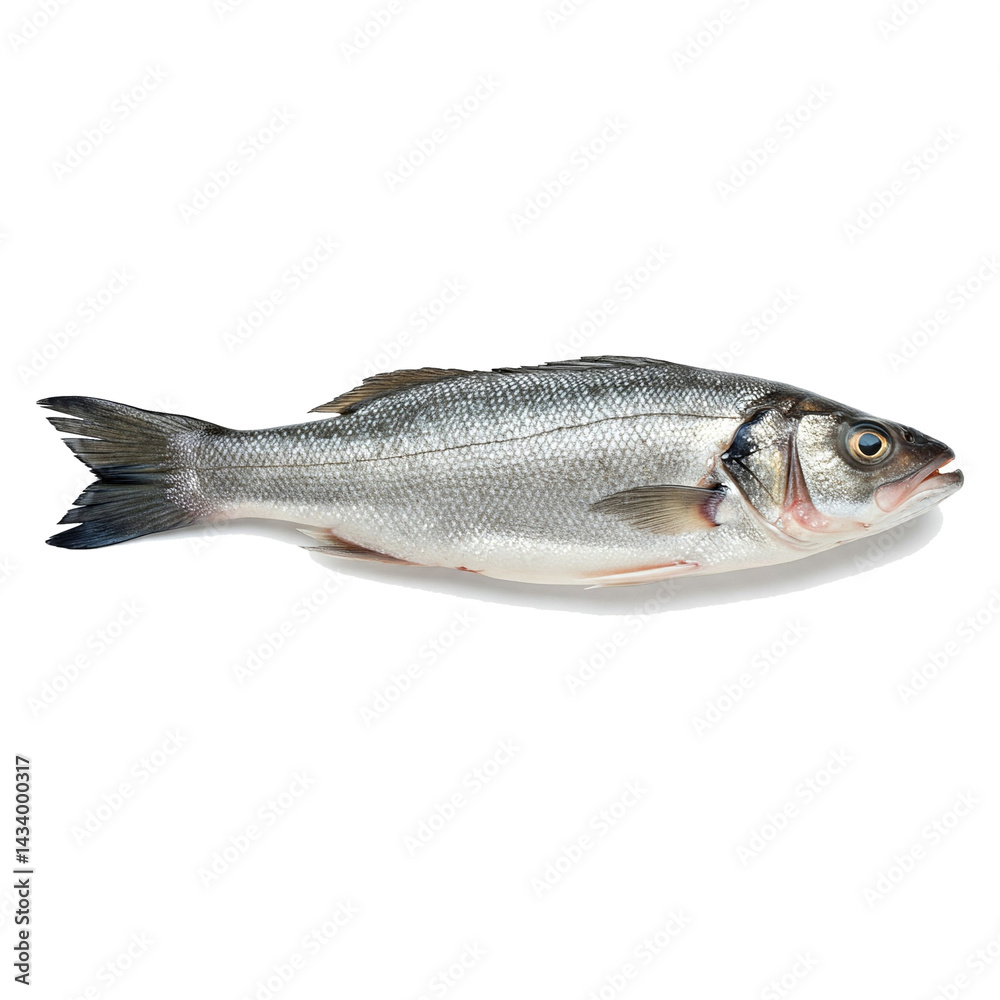 Fototapeta premium Whole Sea Bass (Ikan Kakap) Isolated