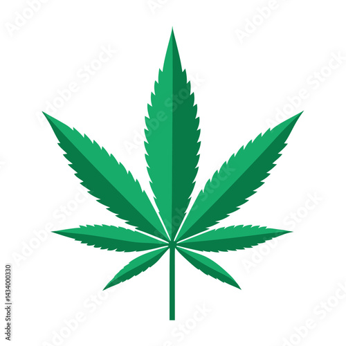 Green Vector Cannabis Leaf Illustration