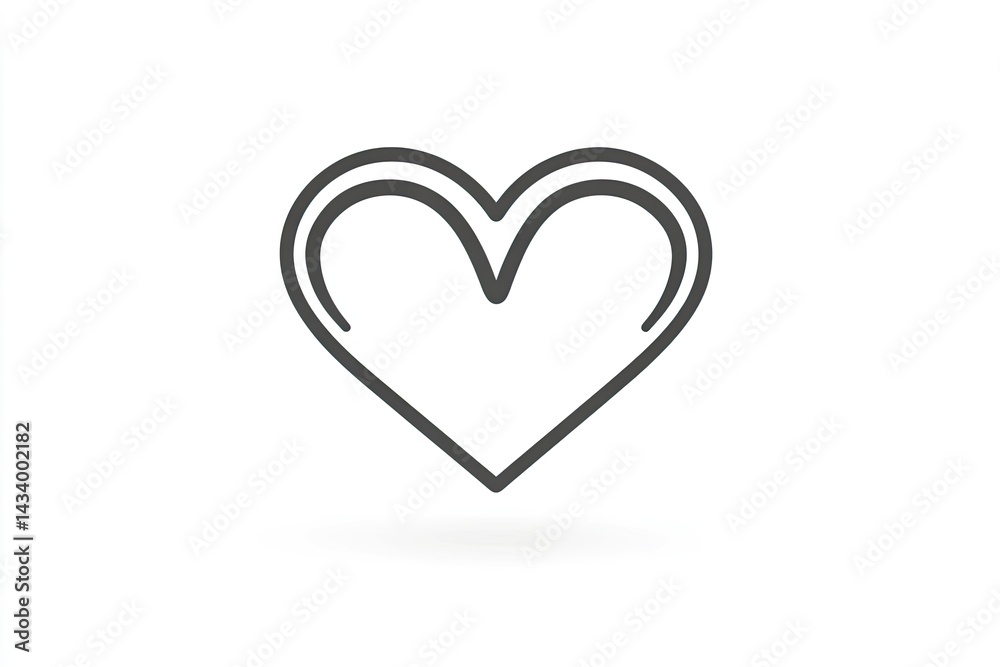 Heart Outline Shape Simple Design Heart Outline Shape Simple Design