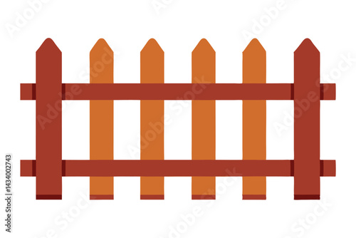 Simple cartoon picket fence with alternating brown and orange colors