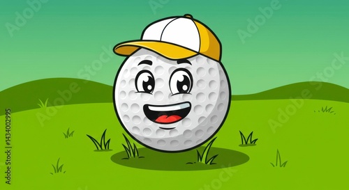 Golf ball cartoon character