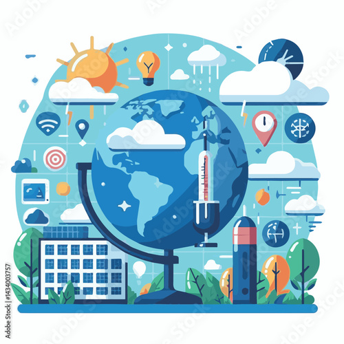 meteorology, weather, climate, background, cloud, earth, world, forecast, environment, nature, temperature, season, day, illustration, sky, poster, rain, march, vector, meteorological, snowflake, sun,