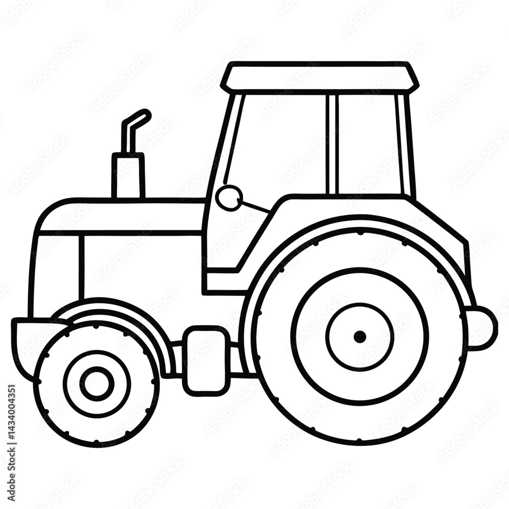 Simple Black Line Tractor Icon Simple Black Line Tractor Icon