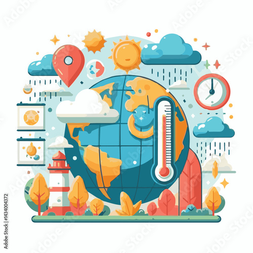 meteorology, weather, climate, background, cloud, earth, world, forecast, environment, nature, temperature, season, day, illustration, sky, poster, rain, march, vector, meteorological, snowflake, sun,