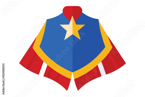 Colorful superhero cape with star emblem, design suitable for children