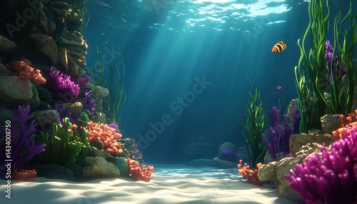 Fototapeta Naklejka Na Ścianę i Meble -  Underwater coral reef scene
