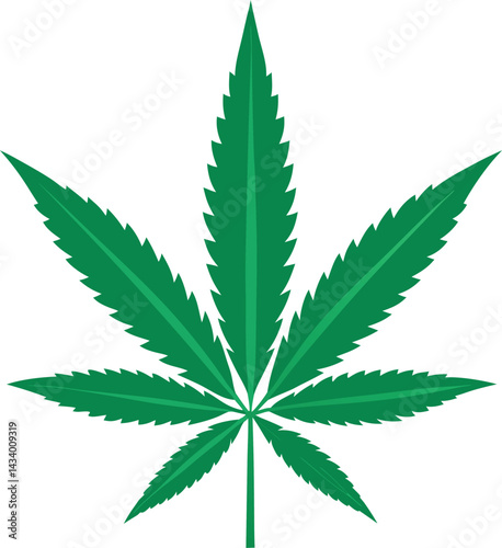Green Vector Cannabis Leaf Illustration