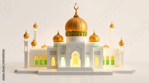 Wallpaper Mural Mosque Structure with Golden Dome Against Neutral Backdrop Torontodigital.ca
