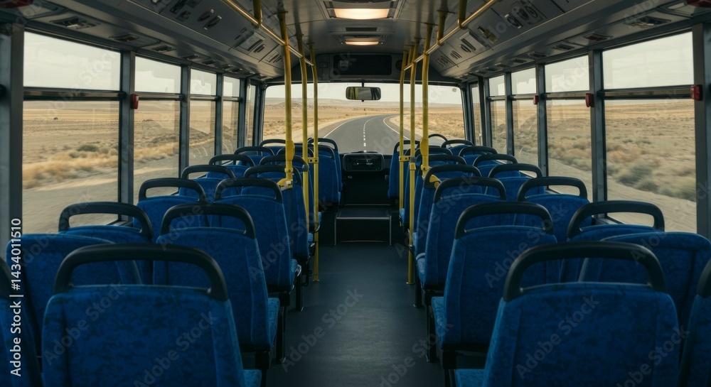 Fototapeta premium Empty bus on a road trip