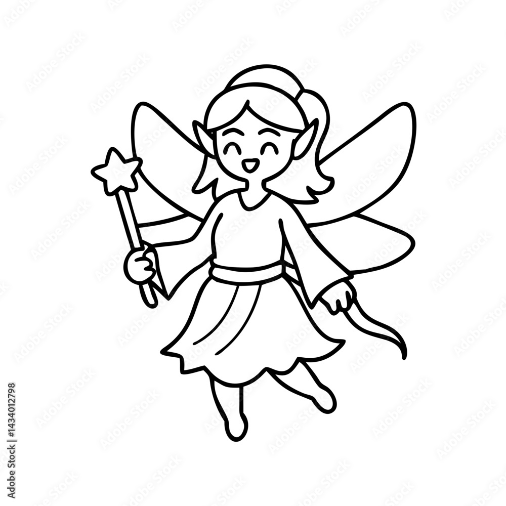 Fototapeta premium fairy icon, fairy vector illustration-simple illustration of fairy, perfect for fairy logos and icons