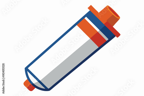 Vector image of a medical syringe used for injecting fluid or medicine