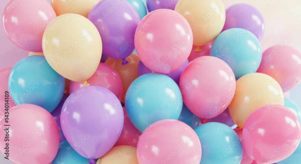 Pastel balloons in a cluster Pastel balloons in a cluster