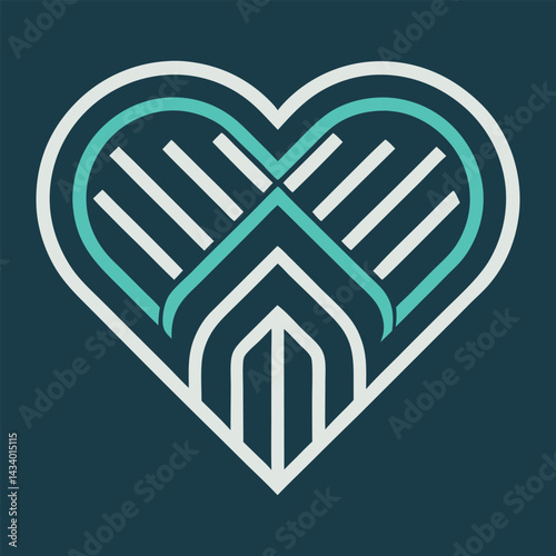 ector abstract logo design template in trendy linear minimal style - hands making heart shape