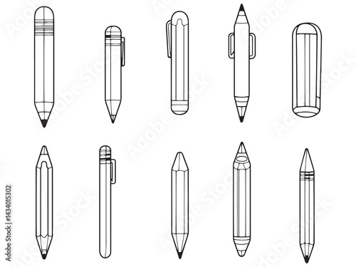Wallpaper Mural Pencil Grips line art simple sketch design Torontodigital.ca