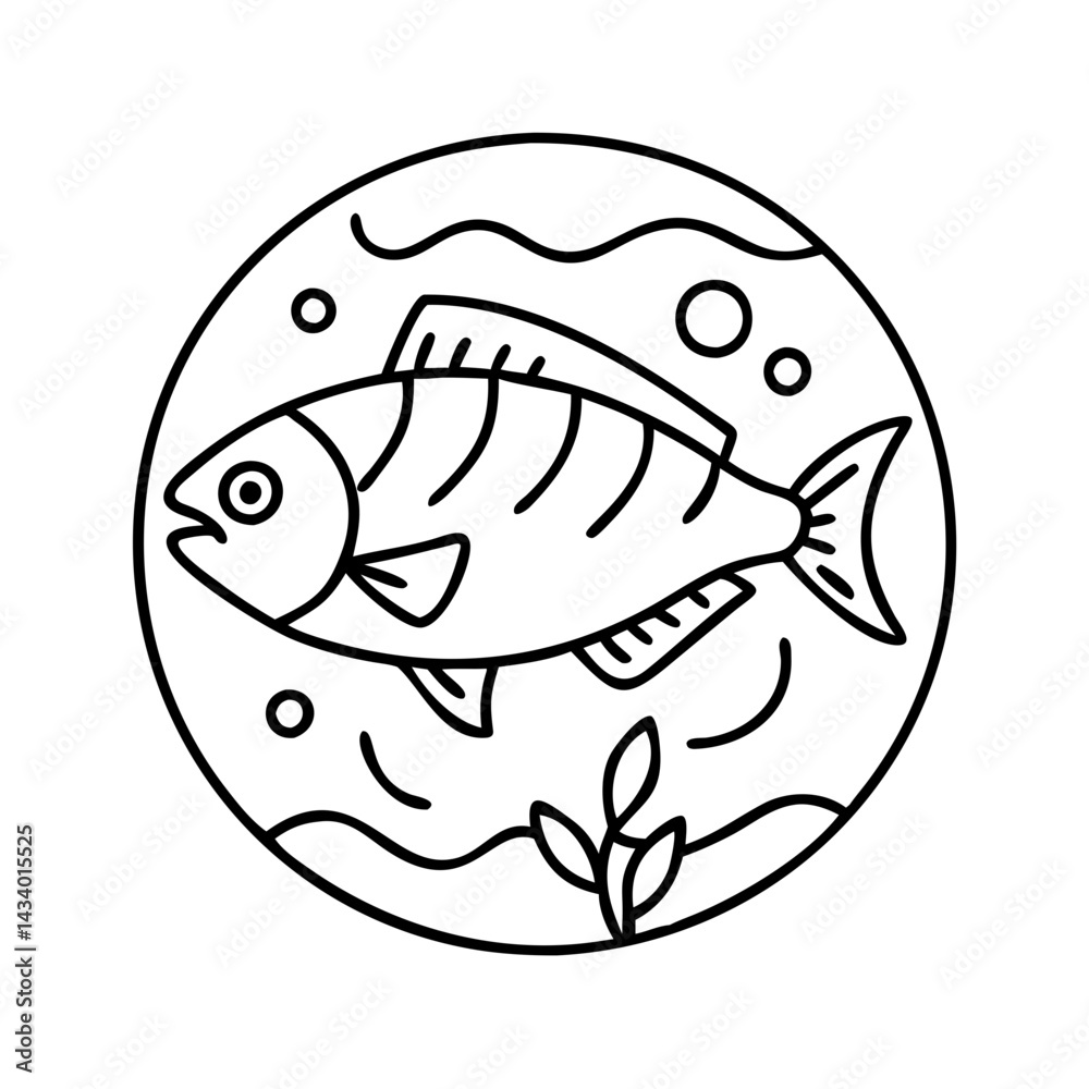 Obraz premium fish icon icon, fish icon vector illustration-simple illustration of fish icon, perfect for fish icon logos and icons