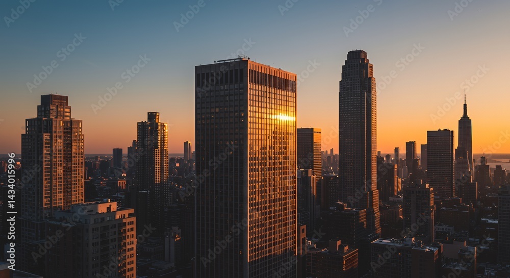 Fototapeta premium City Skyline at Sunset