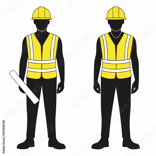 Construction Workers Silhouette Illustration