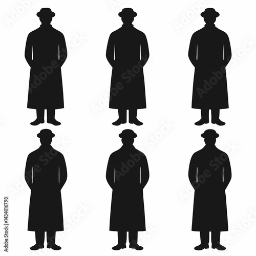 Male Silhouettes in Robes Vector Design