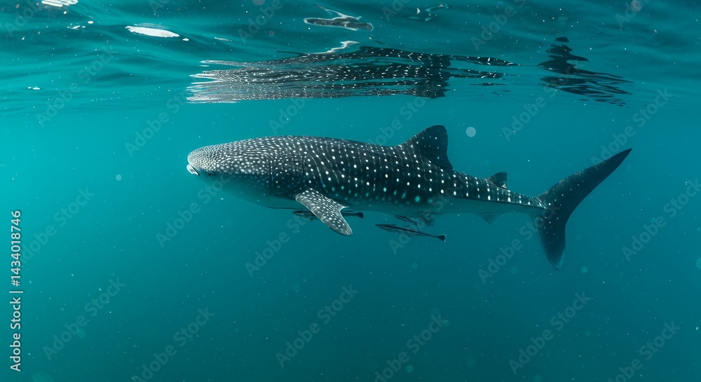 Fototapeta premium Whale Shark Swimming Underwater