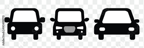 Car symbols frontal car icons