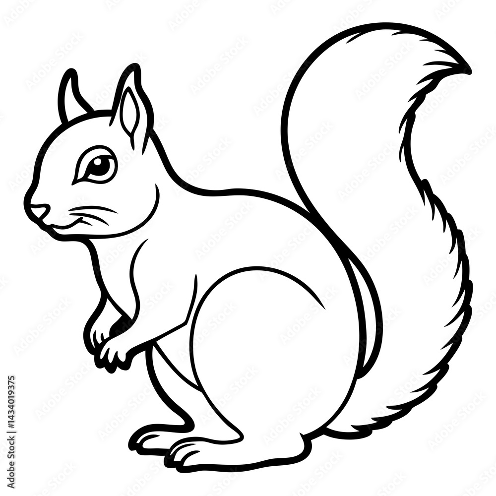 Sleek Squirrel Line Drawing Vector Sleek Squirrel Line Drawing Vector