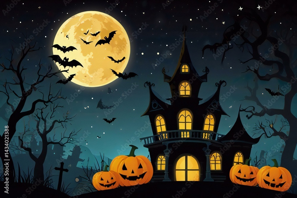 halloween background with haunted house halloween background with haunted house